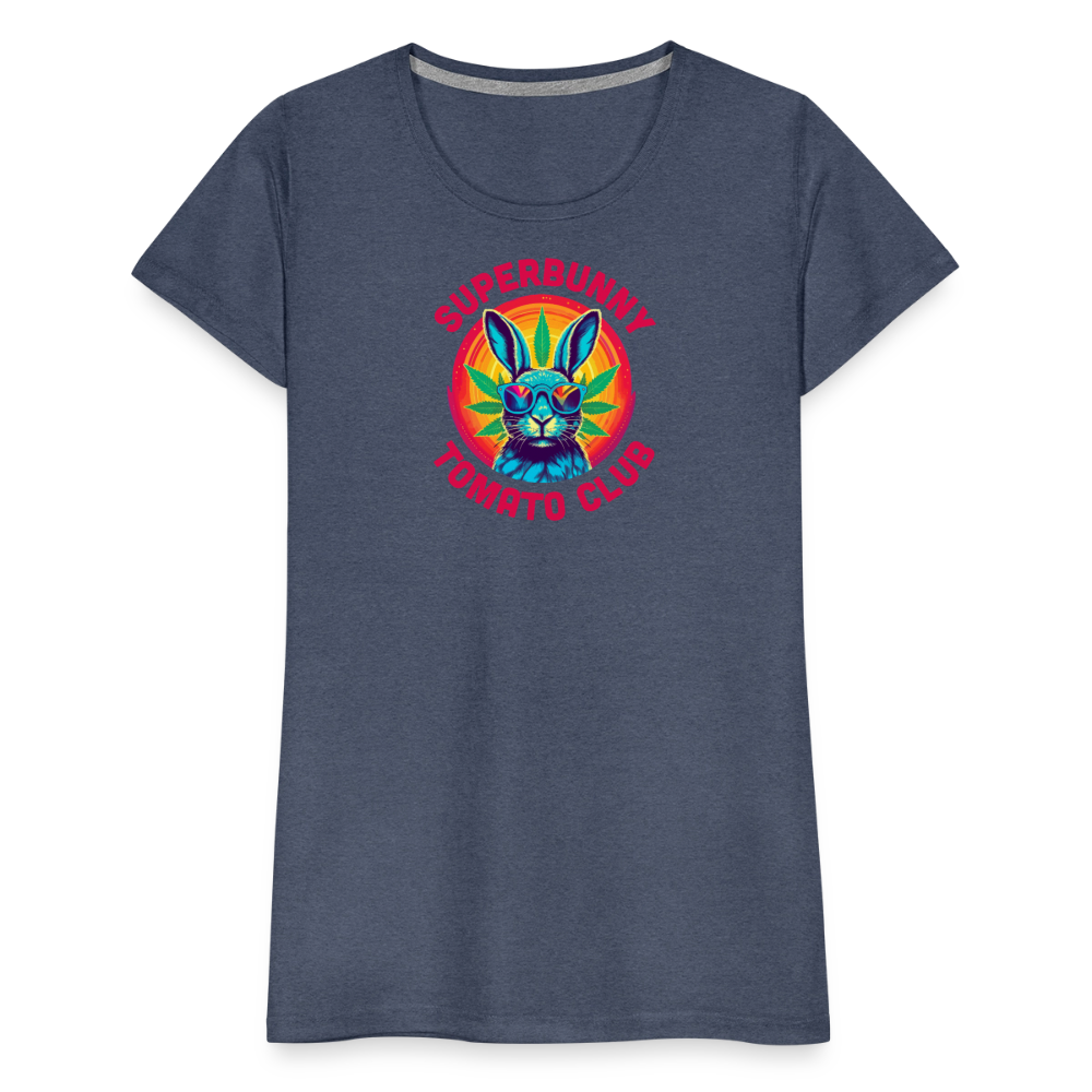 Superbunny Club Tee – für echte Pflanzköniginnen - Blau meliert