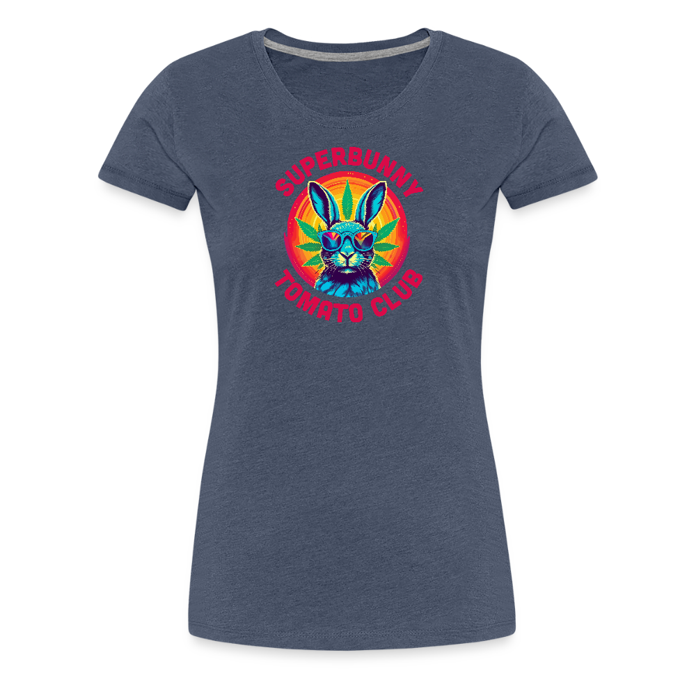 Superbunny Club Tee – für echte Pflanzköniginnen - Blau meliert