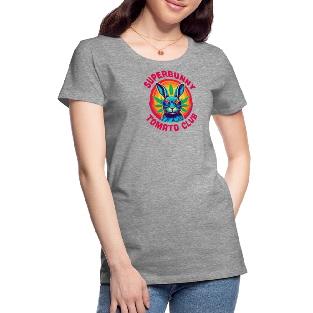 Superbunny Club Tee – für echte Pflanzköniginnen - Grau meliert