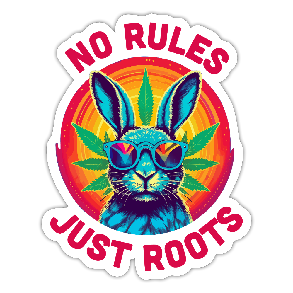 Sticker „No rules. Just roots.“ - Mattweiß