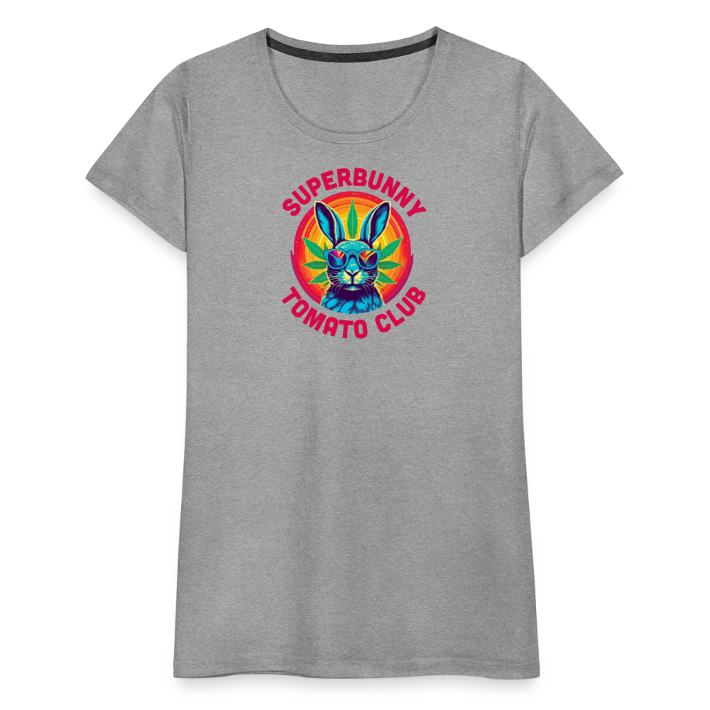 Superbunny Club Tee – für echte Pflanzköniginnen - Grau meliert