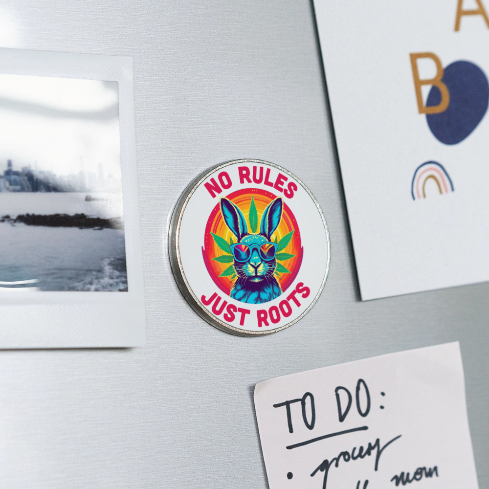 No Rules. Just Roots. – Kühlschrankmagnet - Weiß