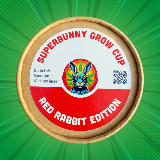 🌱 Superbunny Grow Cup – Red Rabbit Edition 🐰🍅